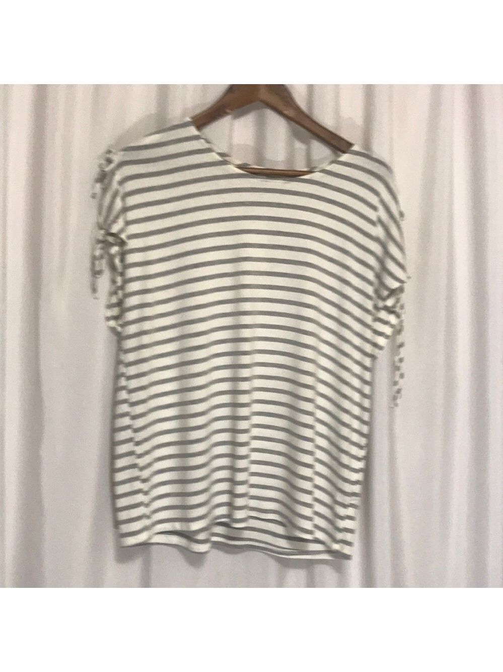 Green Envelope Striped Cold Shoulder Top Sz X-Large